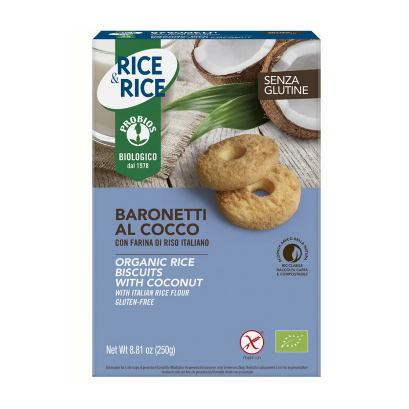 Probios Bio Biscuiti Baronetti Cu Cocos Si Faina de Orez , Fara Gluten 250G