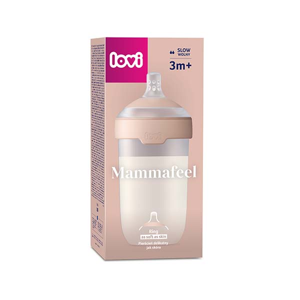 Biberon Mammafeel cu tetina anti-colic 250 ml 21/596, LOVI