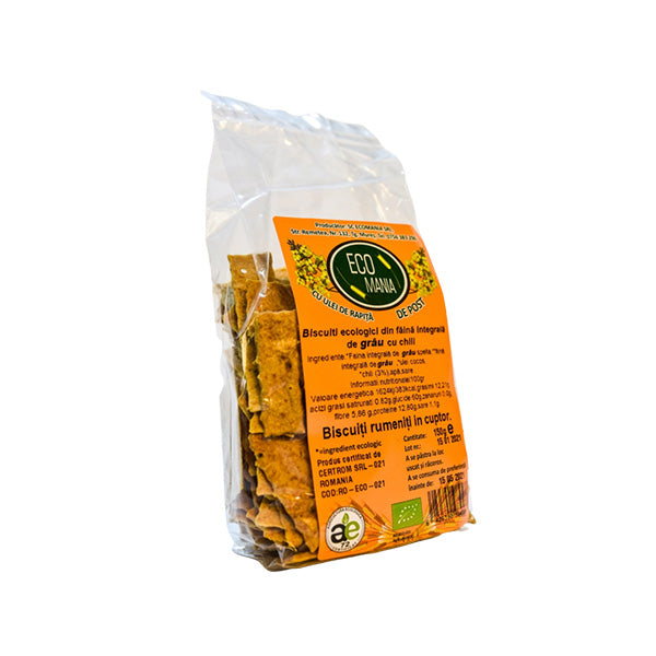Ecomania Bio Biscuiti Integrali Cu Chili 150G