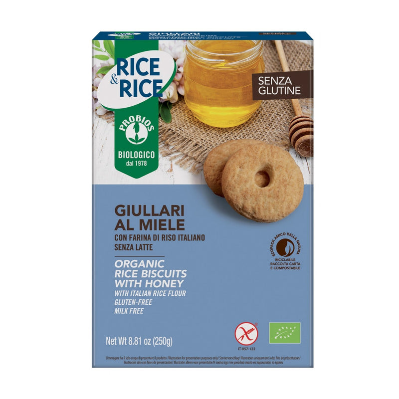 Probios Bio Biscuiti Cu Miere Si Faina de Orez, Fara Gluten 250G