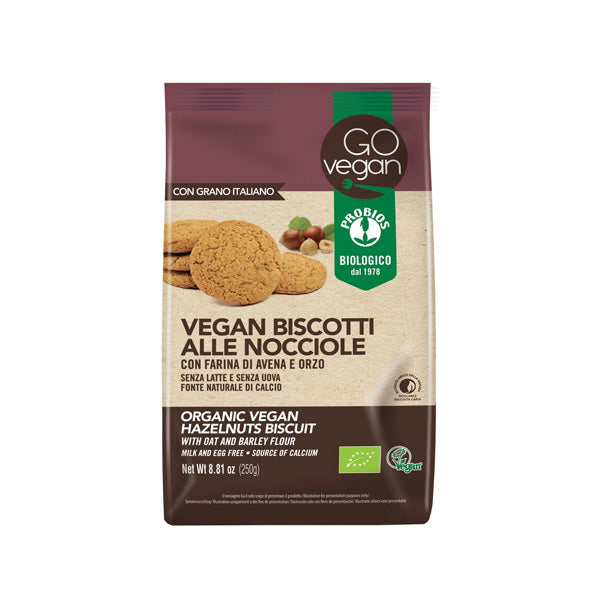 Probios Bio Biscuiti Vegani Cu Alune, Ovaz Si Faina de Orz 250G