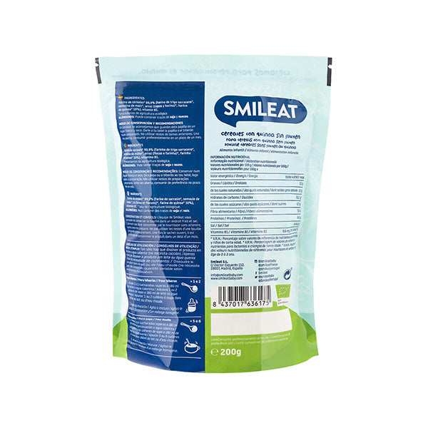 Smileat Cereale fara gluten cu quinoa 200g, +6 luni, Eco