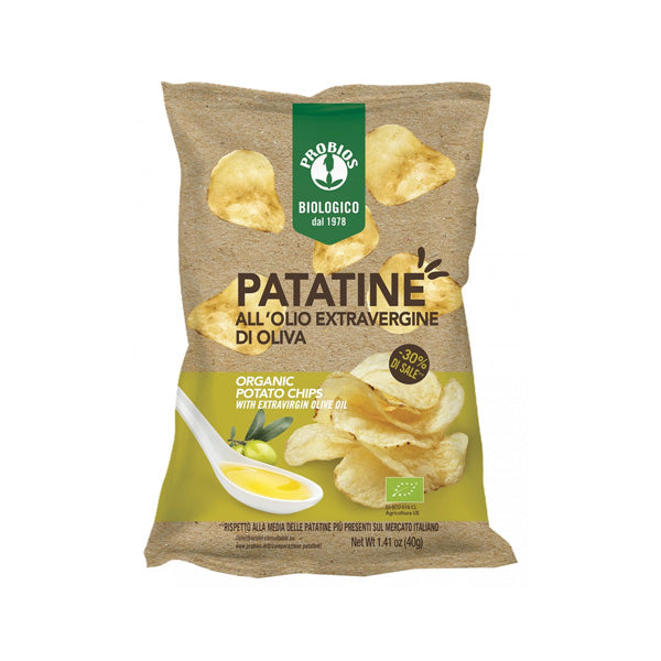 Probios Bio Chipsuri de Cartofi Cu Ulei de Masline Extravirgin, Eco, Fara gluten 40G