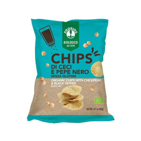 Probios Bio Chipsuri de Naut Si Piper Negru, Fără gluten 40G