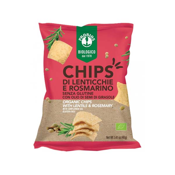 Bio Chipsuri Cu Linte Si Rosmarin fără gluten, 40G, Probios