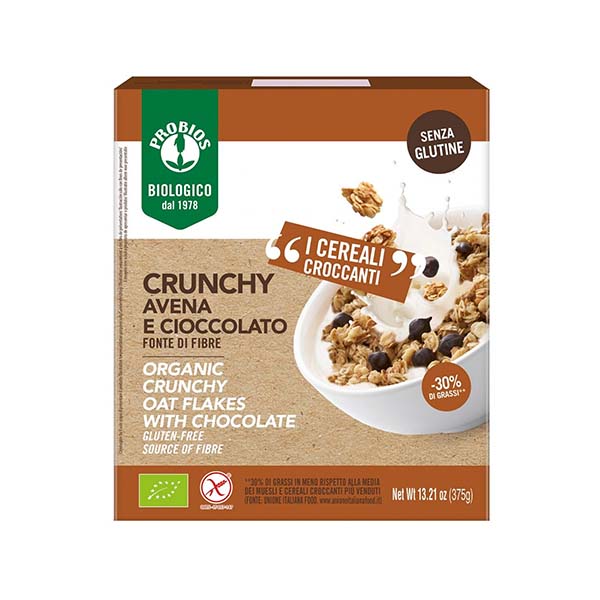 Probios Bio Fulgi Crocanti de Ovaz Cu Ciocolata, Fără gluten 375G
