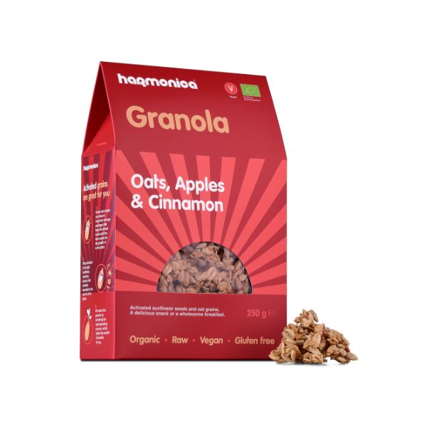 Granola cu ovaz, mere si scortisoara, fără gluten 250G, ECO