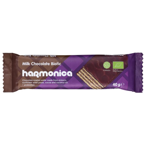 Harmonica Bio Napolitana Cu Probiotice Invelita In Ciocolata 40 G