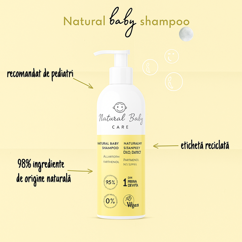 Sampon natural pentru bebelusi, 200 ml