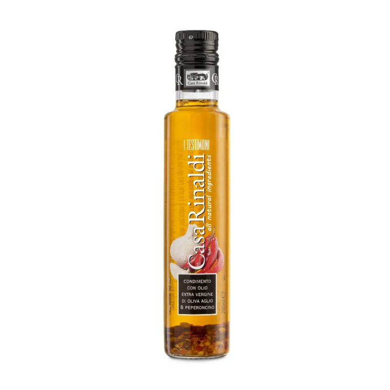 Ulei de masline extravirgin cu usturoi si ardei iute chilli 250ml, Casa Rinaldi