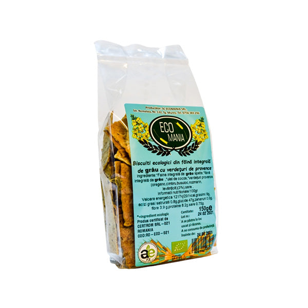 Ecomania Bio Biscuiti Integrali Cu Verdeturi Provense 150G