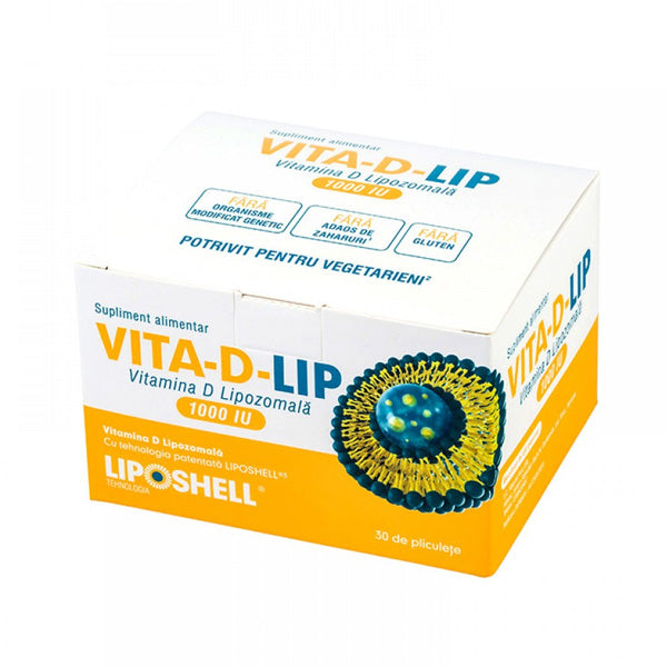 Vitamina D Lipozomală 1000 IU LIPOSHELL® (30 plicuri), VITA-D-LIP