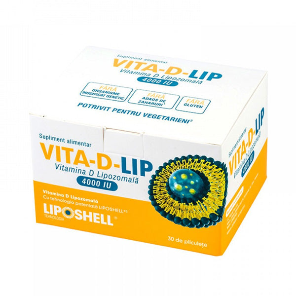 Vitamina D Lipozomală 4000 IU LIPOSHELL® (30 plicuri), VITA-D-LIP