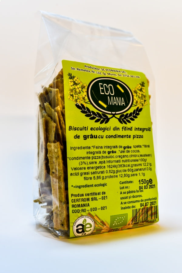 Ecomania Bio Biscuiti Integrali Cu Condimente Pizza 150G