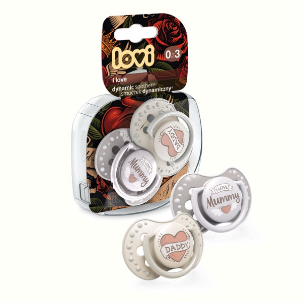 Lovi Suzeta Silicon Dynamic 0-3M 2 Pcs I Love - 22/866
