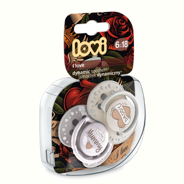 Lovi Suzeta Silicon Dynamic 6-18M 2 Pcs I Love - 22/868