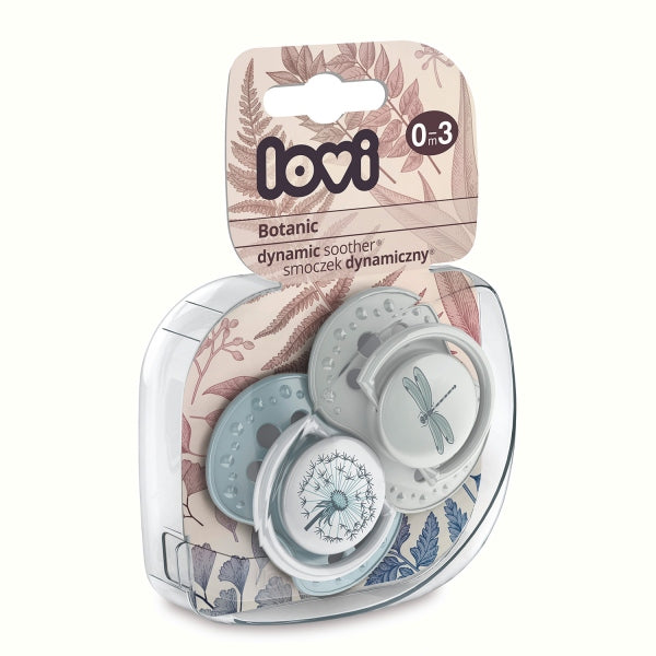 Lovi Suzeta Silicon Dynamic 0-3M 2 Pcs Botanic Baiat - 22/869Boy