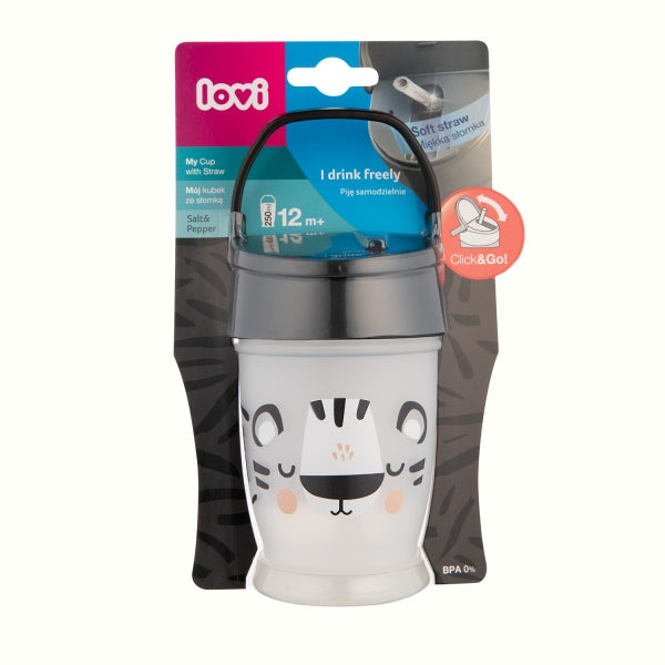 Cana Mea cu Pai Junior 250ml Salt&Pepper - 35/356, Lovi