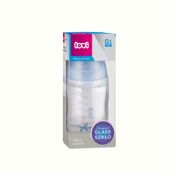 Lovi Biberon Sticla Diamond Glass 150 ml Baby Shower Baiat - 74/104Boy