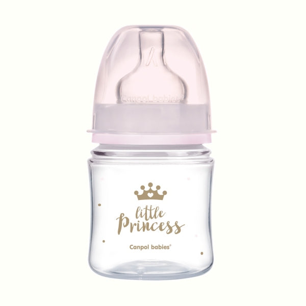 Canpol Babies Biberon Anticolici Cu Gat Larg 120ml Pp Easy Start Royal Baby Roz - 35/233_Pin