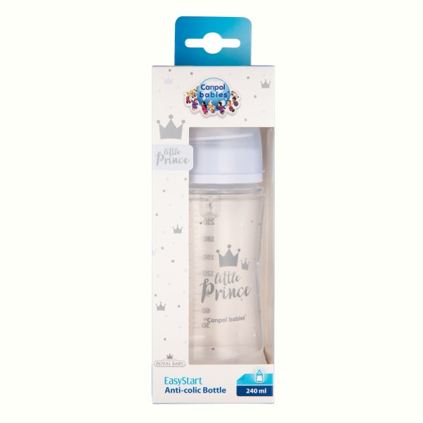 Canpol Babies Biberon Anticolici Cu Gat Larg 240ml Pp Easy Start Royal Baby Blu - 35/234_Blu