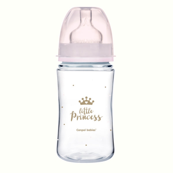 Canpol Babies Biberon Anticolici Cu Gat Larg 240ml Pp Easy Start Royal Baby Roz - 35/234_Pin