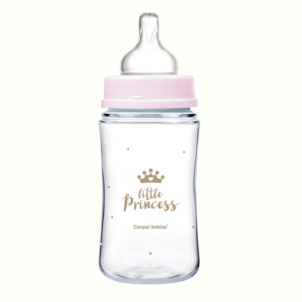 Canpol Babies Biberon Anticolici Cu Gat Larg 240ml Pp Easy Start Royal Baby Roz - 35/234_Pin