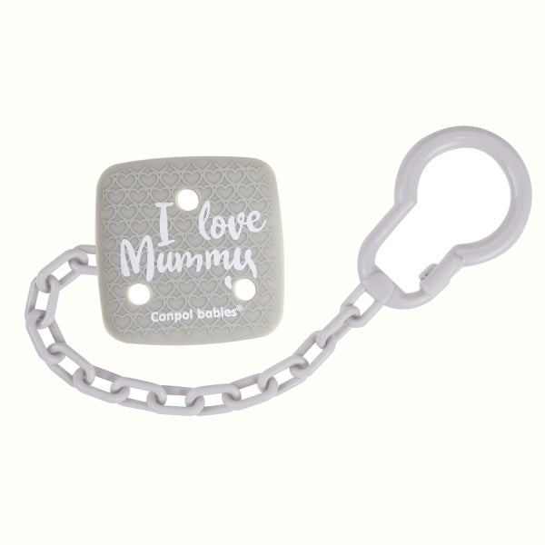 Lantisor Pentru Suzeta I Love Mummy - 2/434grey, Canpol babies