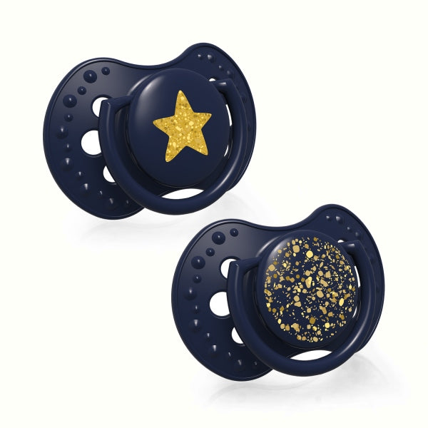 Lovi Suzeta Silicon Dynamic 3-6 M 2 Pcs Stardust Blue 22/893_Blue