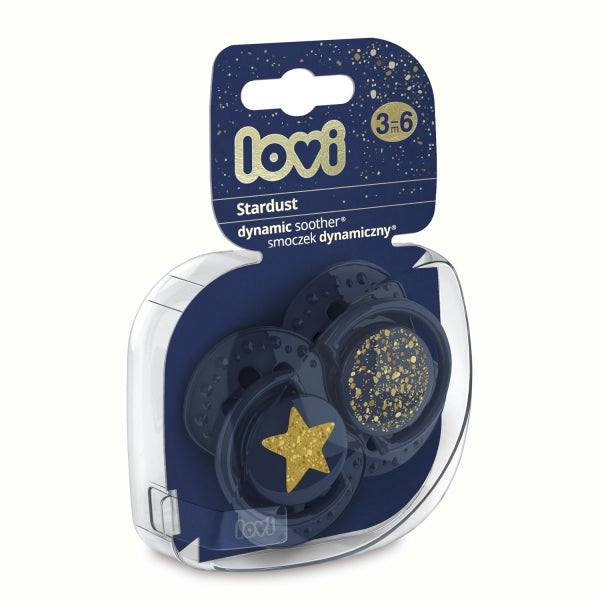 Lovi Suzeta Silicon Dynamic 3-6 M 2 Pcs Stardust Blue 22/893_Blue