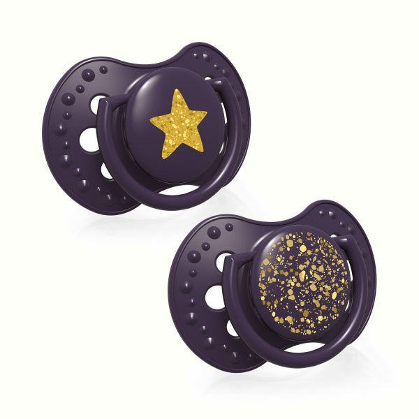 Lovi Suzeta Silicon Dynamic 3-6 M 2 Pcs Stardust Violet 22/893_Violet