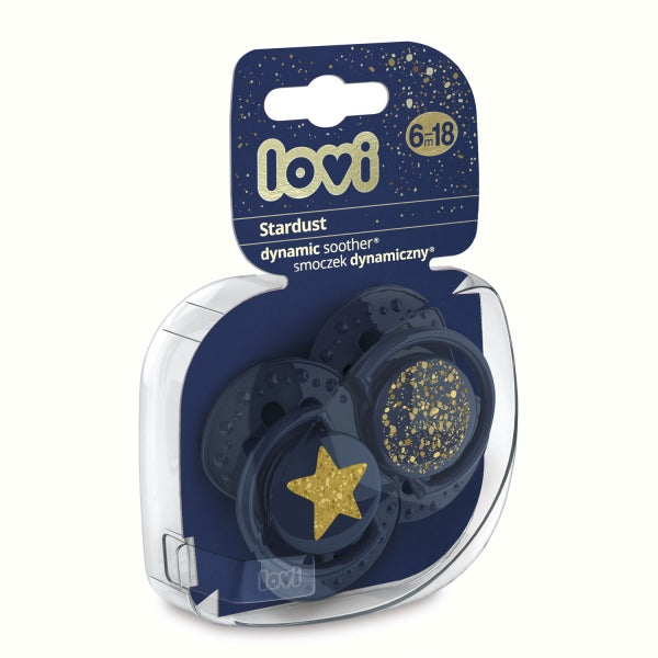 Lovi Suzeta Silicon Dynamic 6-18 M 2 Pcs Stardust Blue 22/894_Blue