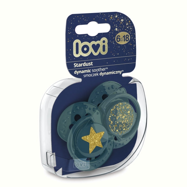 Lovi Suzeta Silicon Dynamic 6-18 M 2 Pcs Stardust Green 22/894_Green