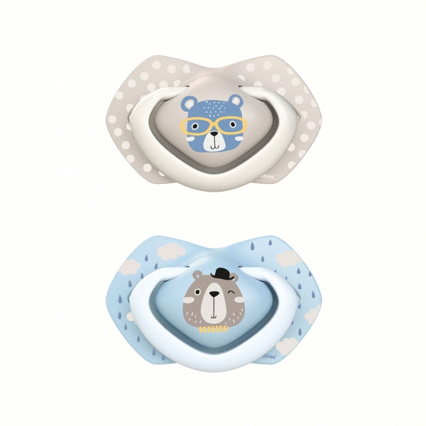 Canpol Babies Suzeta Simetrica Din Silicon 18 M+ Bonjour Paris 2 Pcs 22/649_Blu