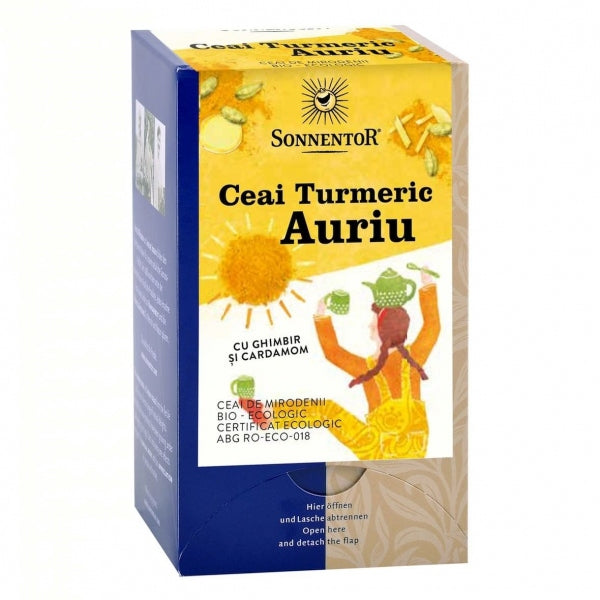 Sonnentor Ceai plic Turmeric Auriu 18 plic Eco