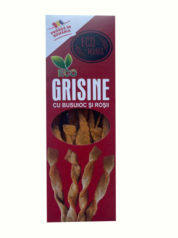 Ecomania Bio Grisine Cu Busuioc Si Rosii 125G