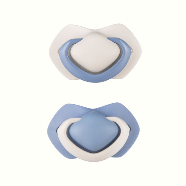 Canpol Babies Suzeta Simetrica Din Silicon 6-18 Luni, 2 Buc, Pure Color,22/656_ Blu