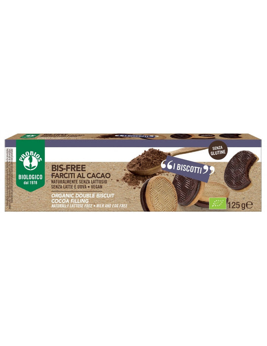 Probios Bio Bis-Free Biscuiti Cu Crema de Cacao, Fara gluten 125G